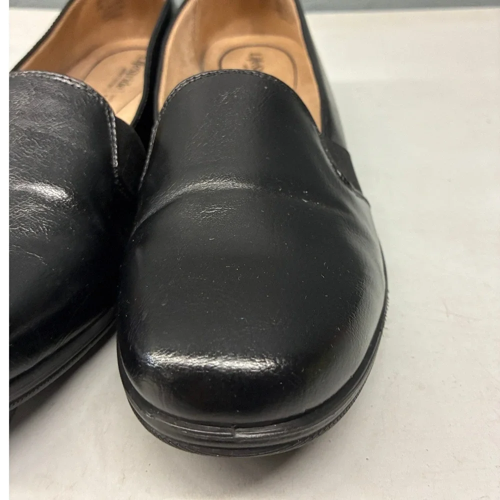LifeStride Isabelle Wedge Loafers Slip On Shoes Womens 11M Black Comfort Office